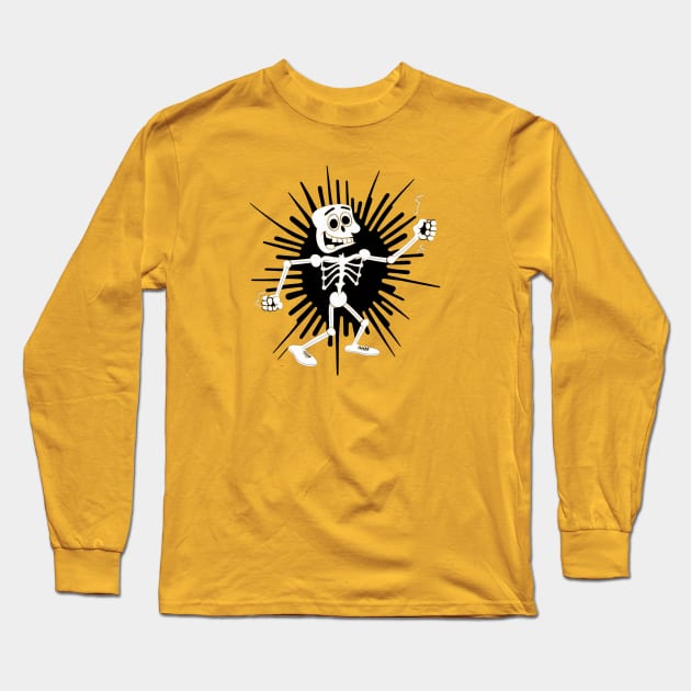 Electroskeleton Long Sleeve T-Shirt by Nocturnal Designs